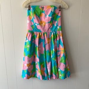 Lily Pulitzer Flower Strapless Dress